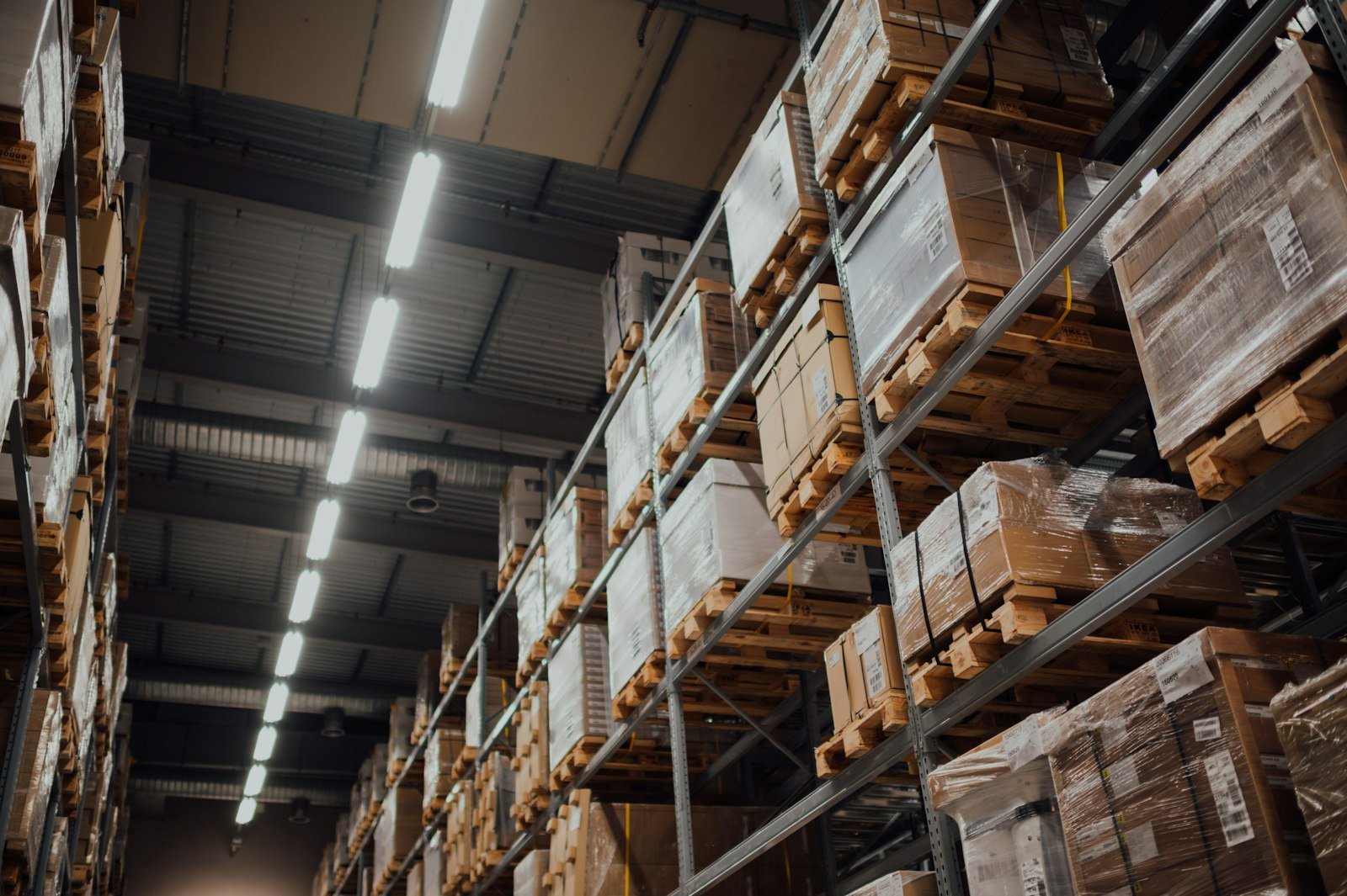 Stacked cartons prepared for outbound wholesale shipment