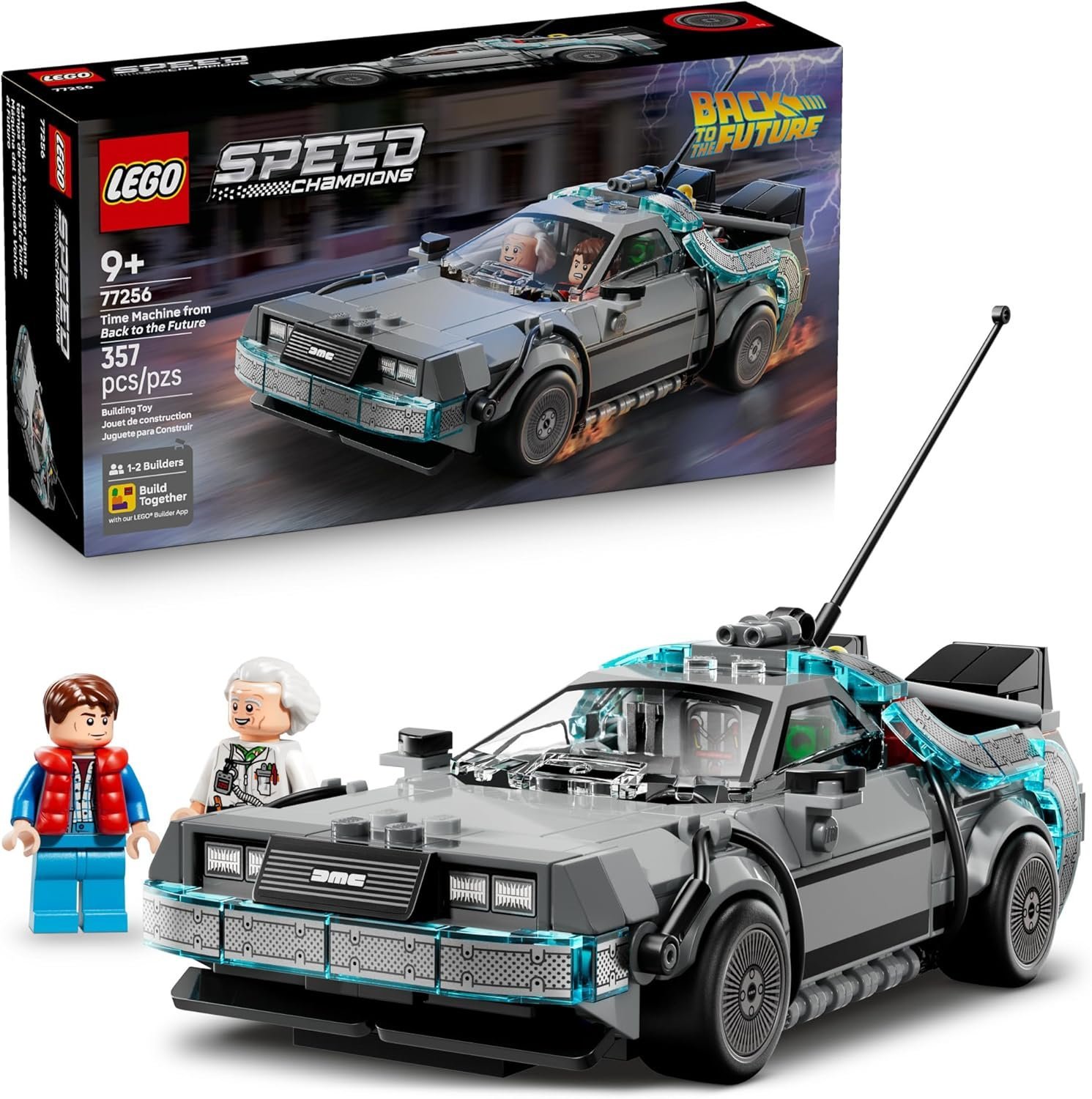 LEGO Speed Champions Back to the Future Time Machine 77256 – 357-Piece Building Set